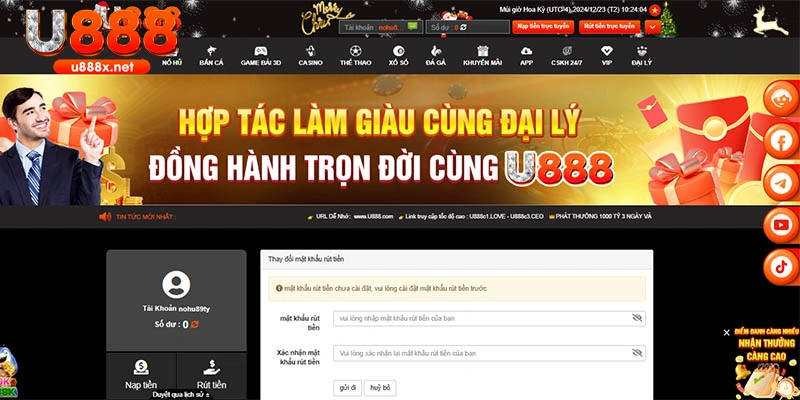 Một số vấn đề quan trọng cần lưu ý khi rút tiền U888